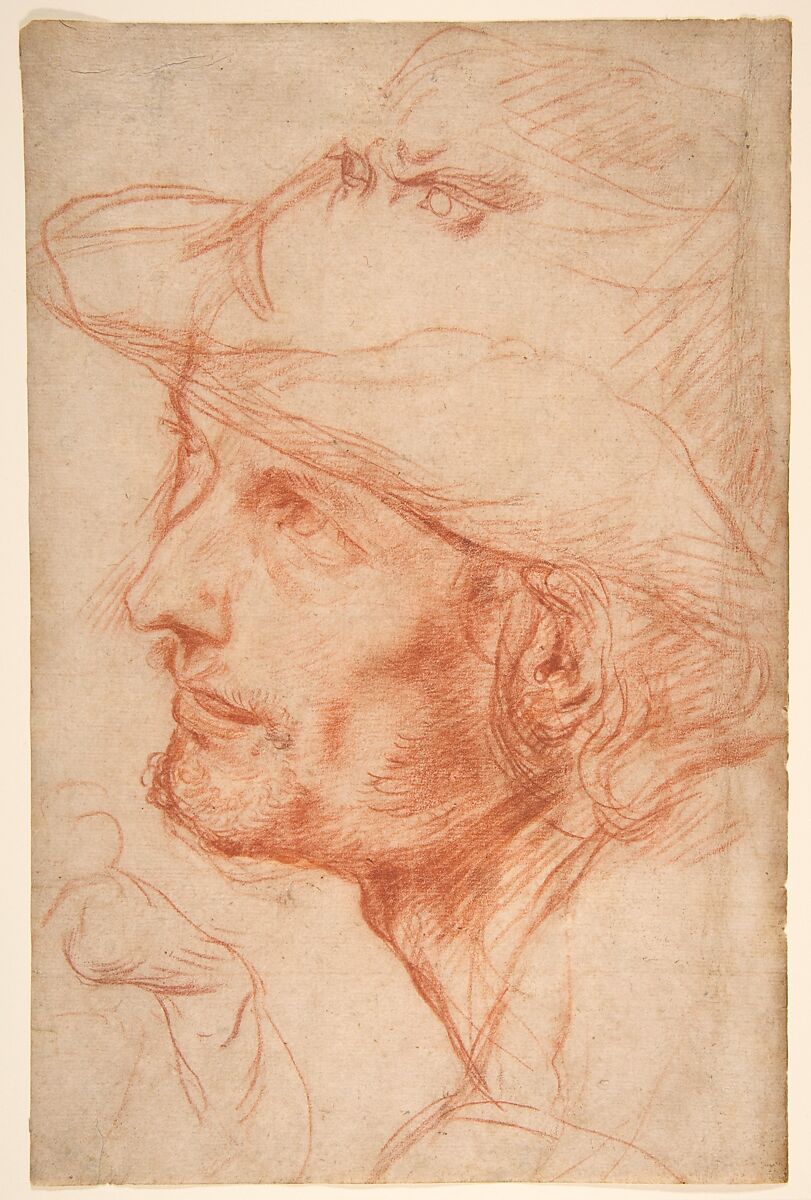 Head of a Man, Antonio d&#39;Enrico Tanzio (Tanzio da Varallo) (Italian, Riale d&#39;Alagna 1575/80–1632/33 Novara), Red chalk 