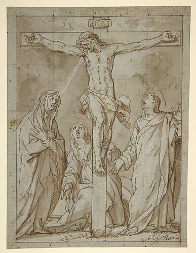 Christ Crucified, Attended by the Virgin, Saint Mary Magdalen, and Saint John the Evangelist