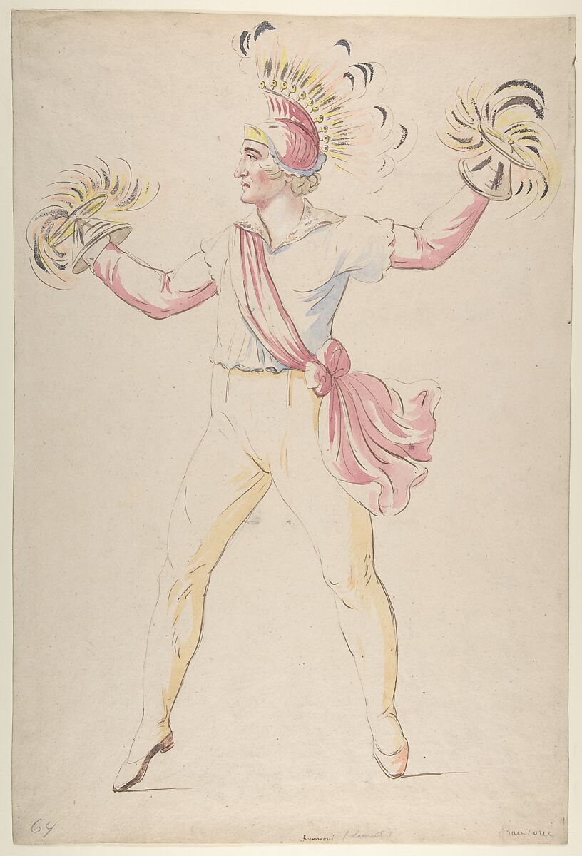 Franconi, Twirling Flaming Cones, Abraham Louis Rodolphe Ducros (Swiss, Yverdon 1748–1810 Lausanne), Pen and brown ink, watercolor, and white gouache 