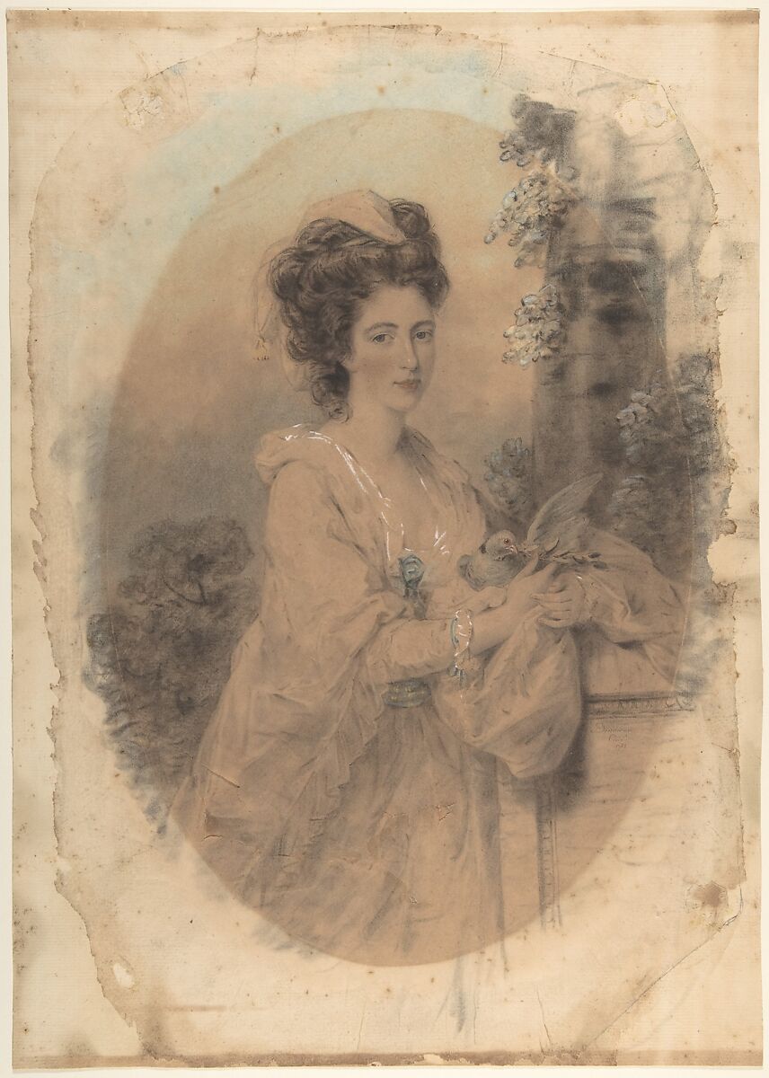 Isabella Hunter, Cousin of the Artist, John Downman (British, Eynesbury, Huntingdonshire 1749–1824 Wrexham, Wales), Watercolor, colored chalk, and graphite 
