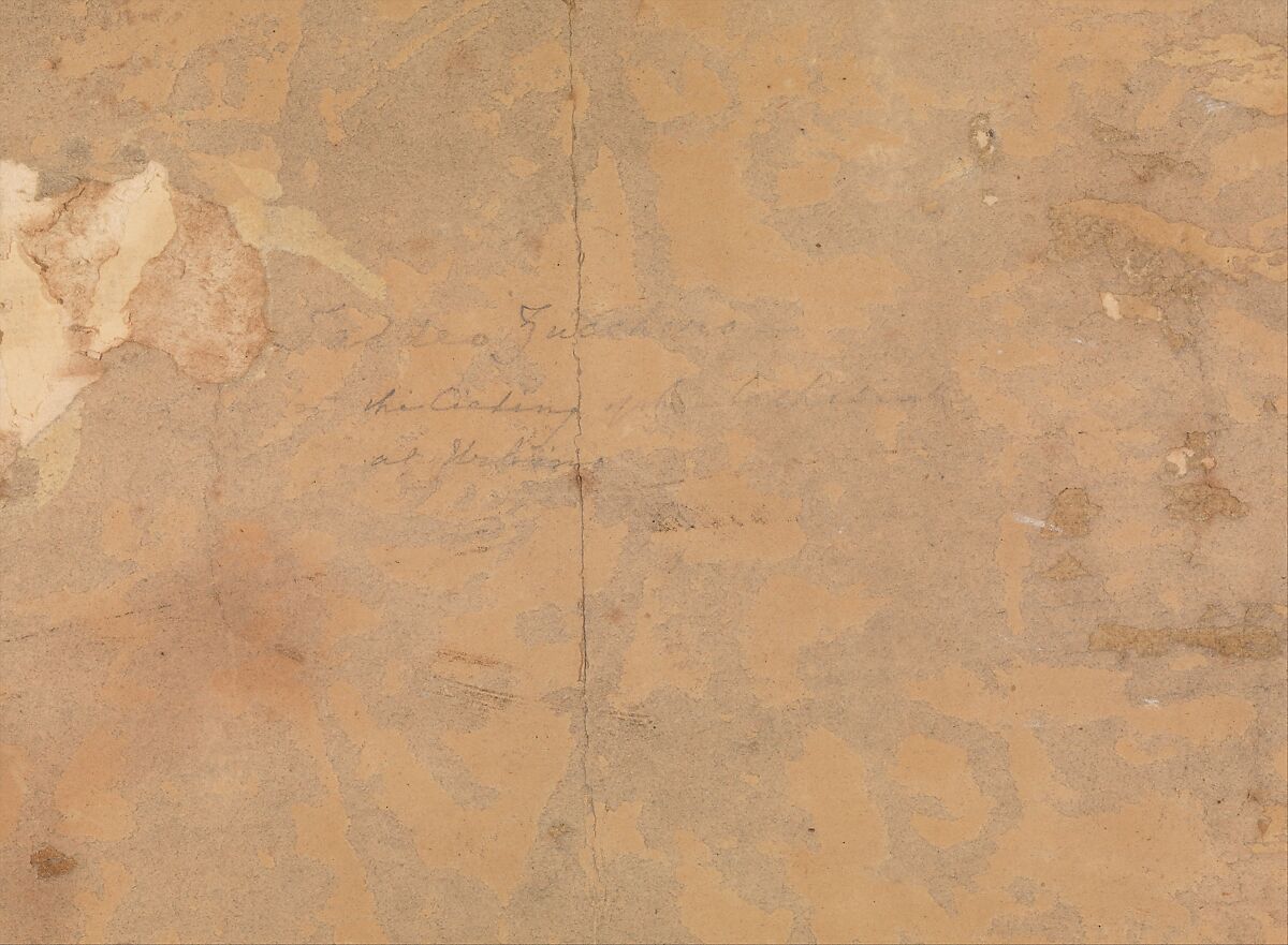 Paradise, Federico Zuccaro (Zuccari) (Italian, Sant'Angelo in Vado 1540/42–1609 Ancona), Pen and brown ink, brush and brown wash, watercolor, gouache, highlighted with white gouache, left and central sections squared in red chalk, on three sheets of brown paper, joined vertically.  A piece of brown paper with figures of Christ, the Virgin, and St. John the Baptist, measuring 14.0 x 24.0 cm., has been affixed at the center of the drawing.