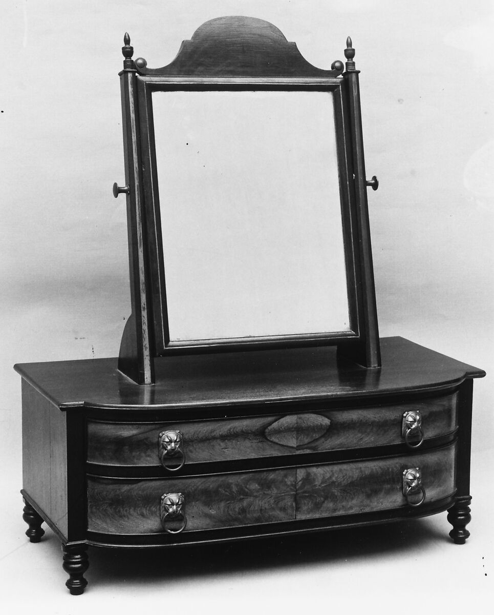 Dressing glass, Attributed to Thomas Seymour (1771–1848), Mahogany, mahogany and birch veneers, and glass with white pine, American