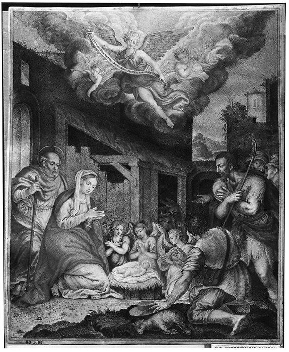 Adoration of the Shepherds, Anonymous, Italian, Cremonese, 16th century, Colored gouache on parchment