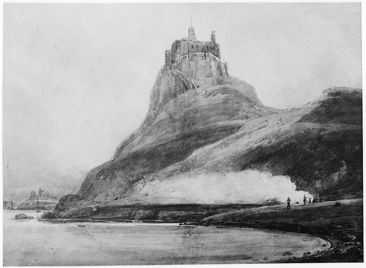 Lindisfarne Castle, Holy Island, Northumberland, Thomas Girtin (British, London 1775–1802 London), Watercolor and bodycolor (gouache)