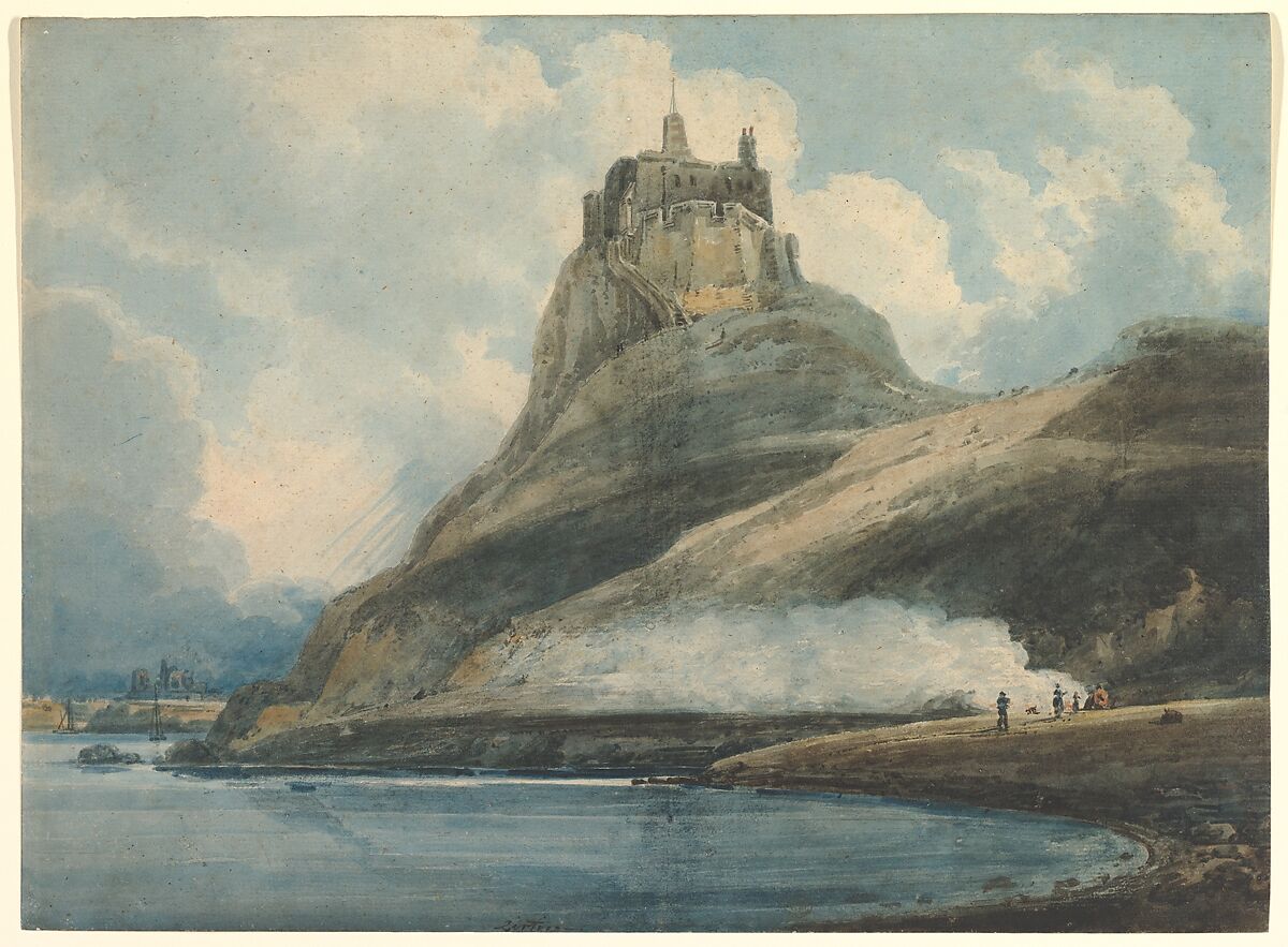 Lindisfarne Castle, Holy Island, Northumberland, Thomas Girtin (British, London 1775–1802 London), Watercolor 