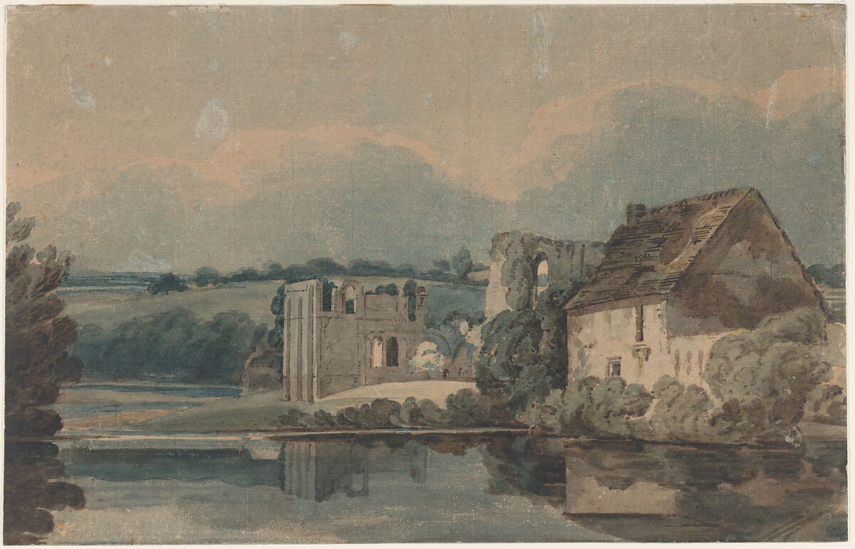 Easby Abbey, After Thomas Girtin (British, London 1775–1802 London), Watercolor on off-white artist's board