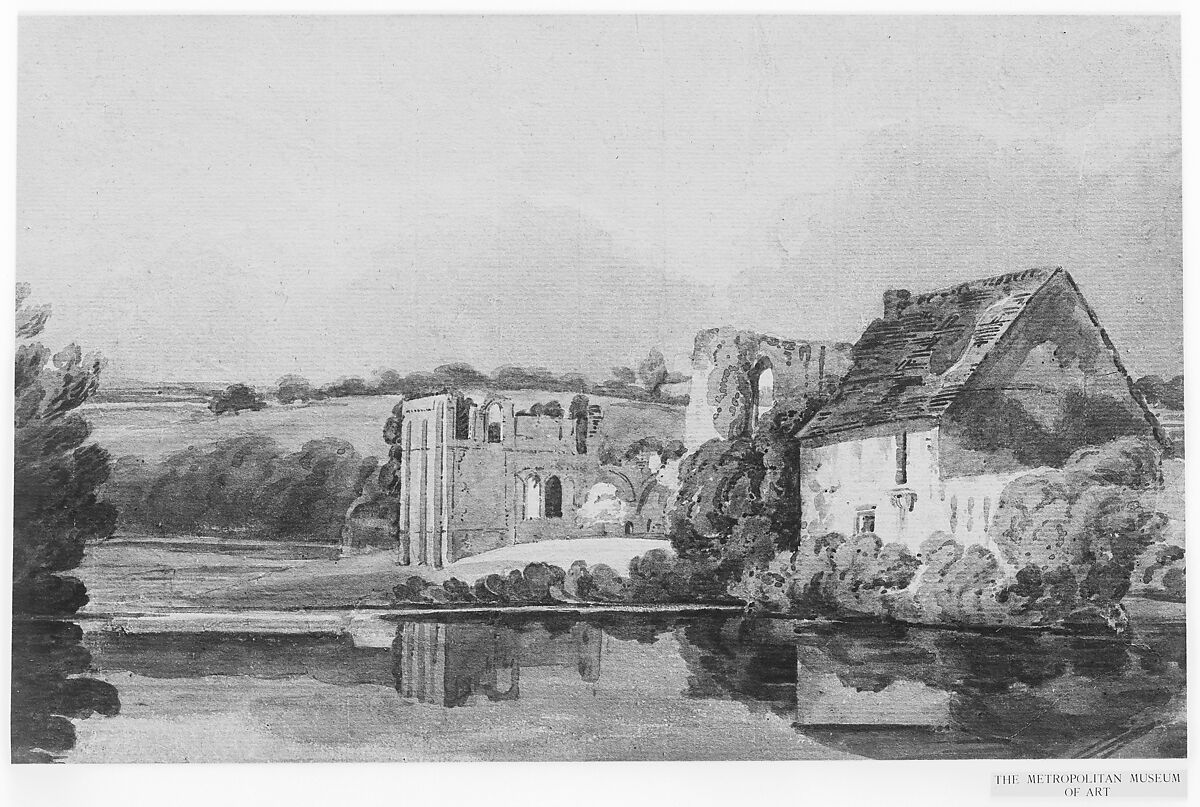 Easby Abbey, After Thomas Girtin (British, London 1775–1802 London), Watercolor on off-white artist's board