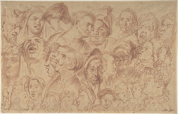 Sheet of Studies of Heads