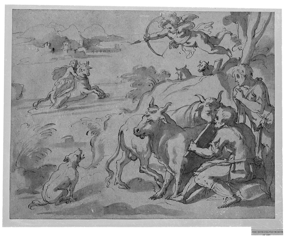 Europa, Anonymous, Italian, 16th century (Italian, active Central Italy, ca. 1550–1580), Pen and brown ink, brush and brown wash