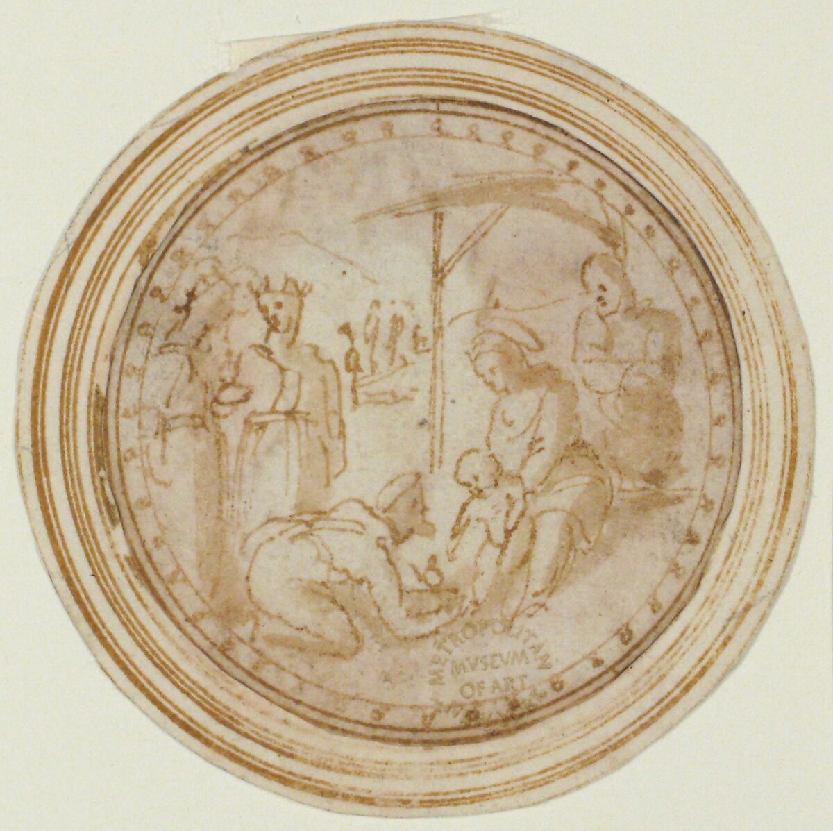 Adoration of the Magi, Anonymous, Italian, 16th century (Italian, active Central Italy, ca. 1550–1580), Pen and brown ink, brush and brown wash