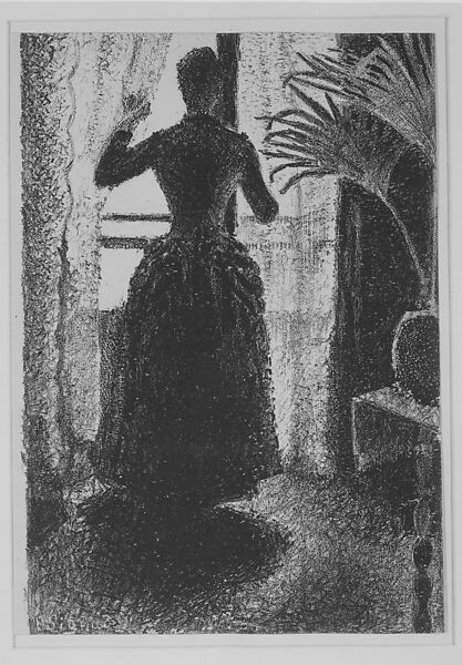 Woman at the Window: Initial Conception for the painting, "Sunday", Paul Signac  French, Lithograph