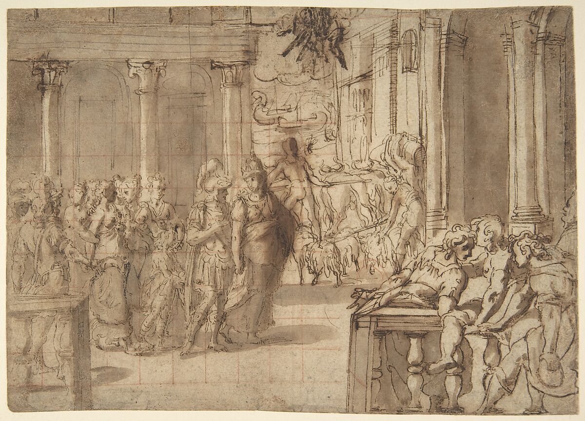 Anonymous, Italian, 16th century | Dido and Aeneas (recto); Three ...