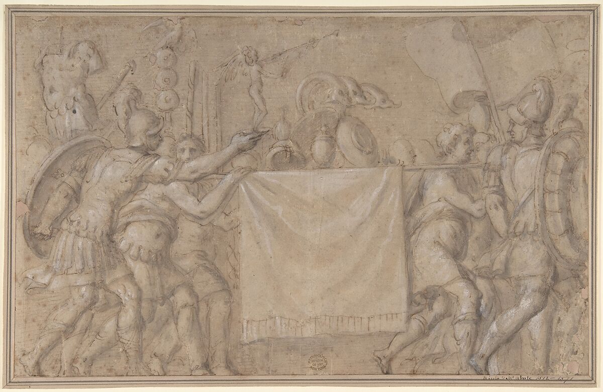 A Roman Triumph, Anonymous, Italian, 16th century (Italian, active Central Italy, ca. 1550–1580), Pen and brown ink, brush and wash, highlighted with Chinese white 