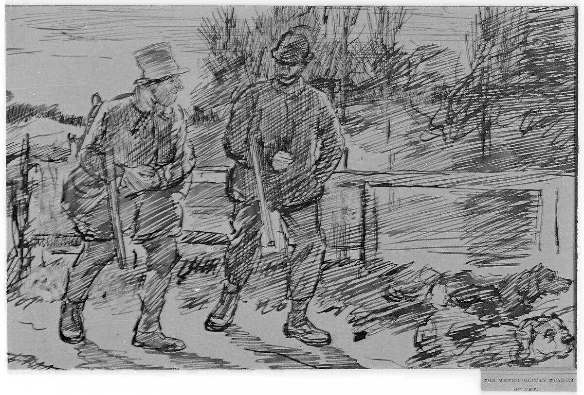 Anticipation (for Punch, or the London Charivari, October 23, 1876), Charles Samuel Keene (British, Hornsey, Middlesex 1823–1891 London), Pen and brown ink, brush and wash with touches of white gouache (bodycolor)