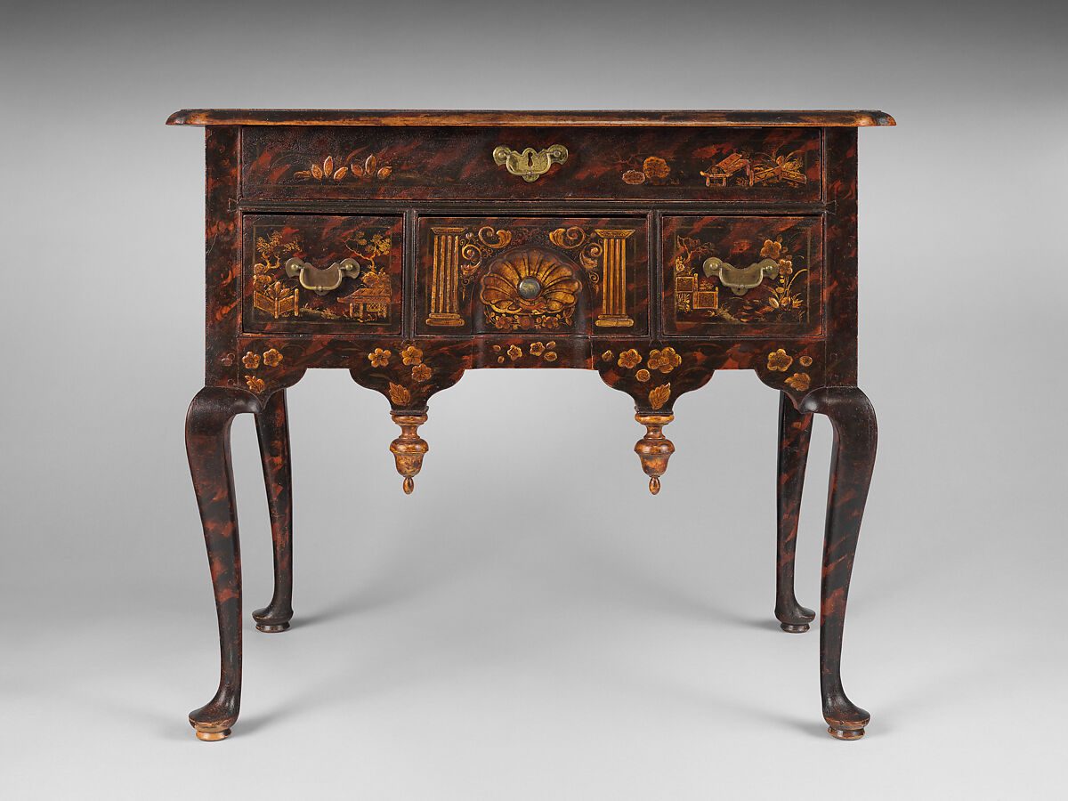 Dressing table, Japanned maple, white pine, American