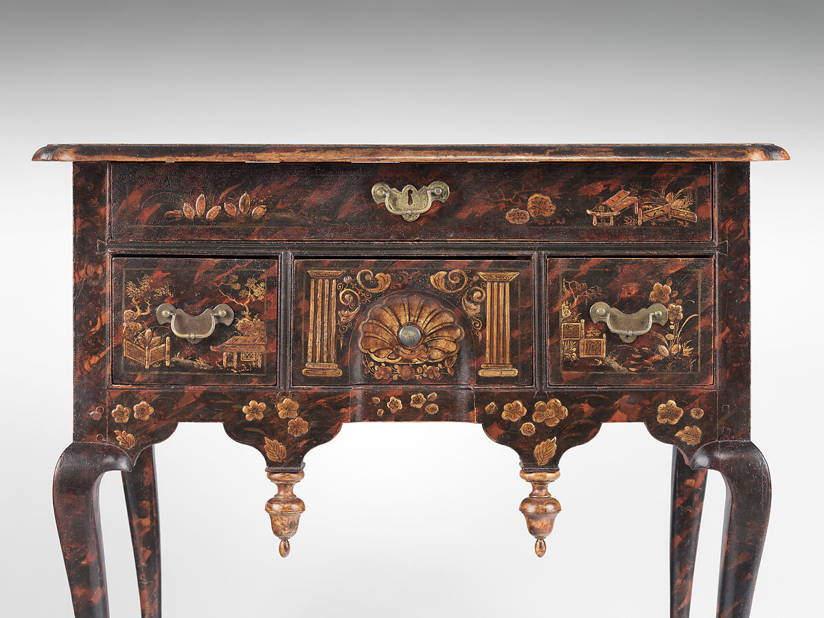 Dressing table, Japanned maple, white pine, American