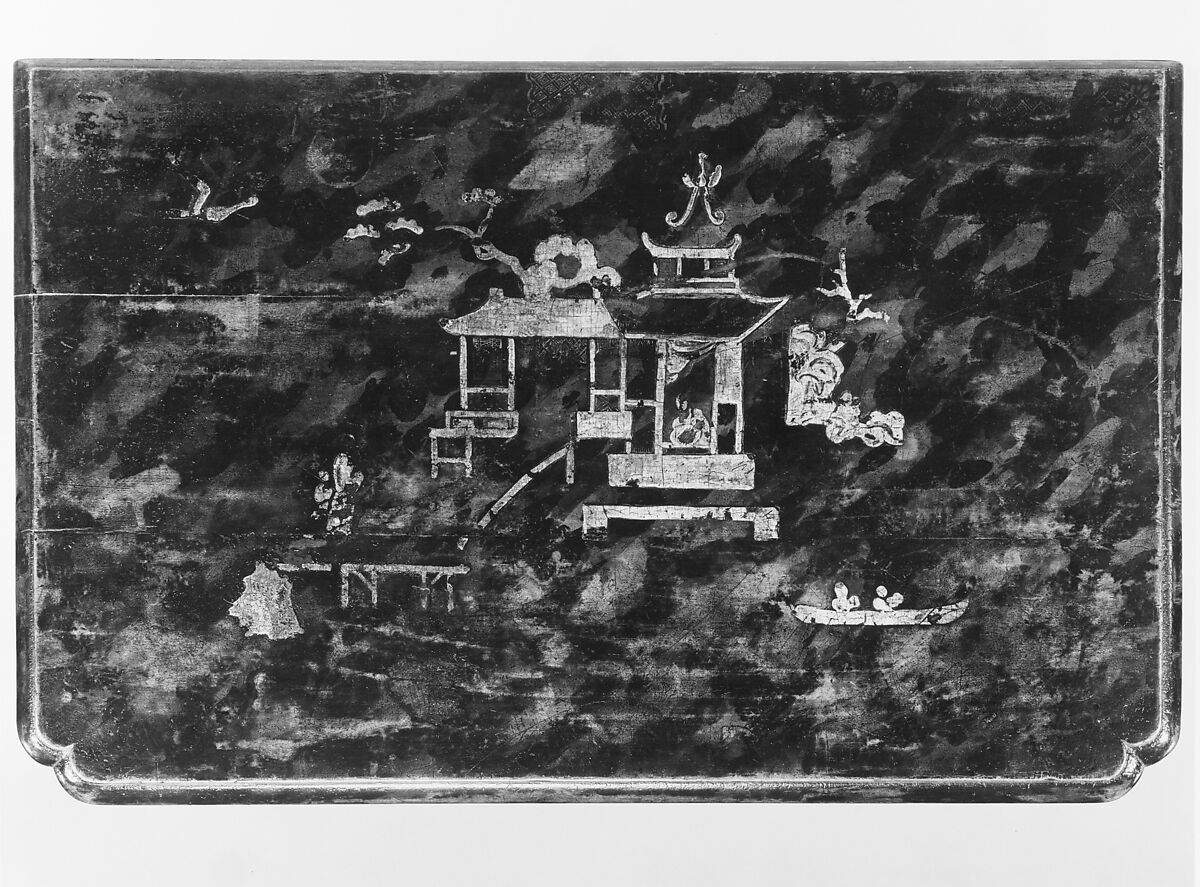 Dressing table, Japanned maple, white pine, American