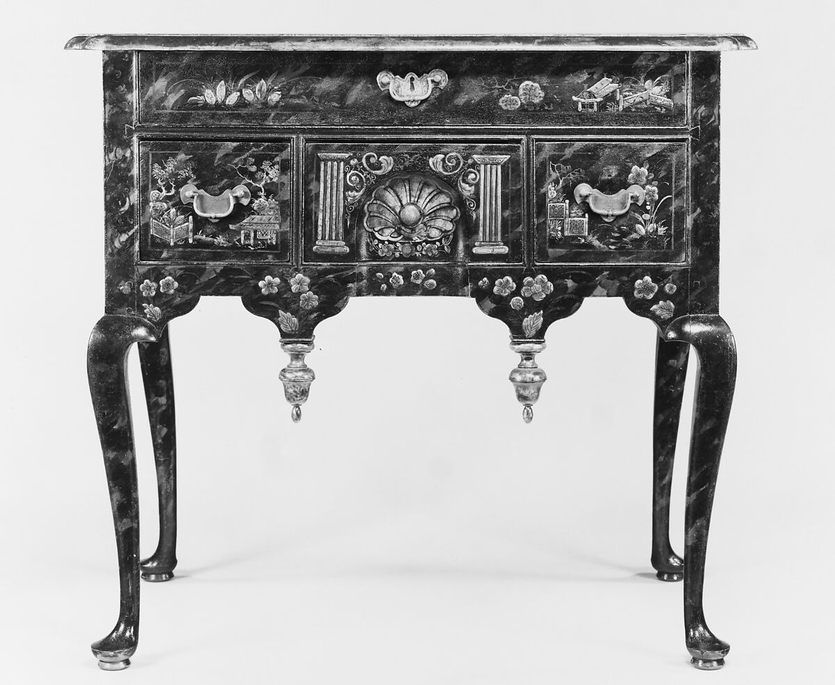 Dressing table, Japanned maple, white pine, American