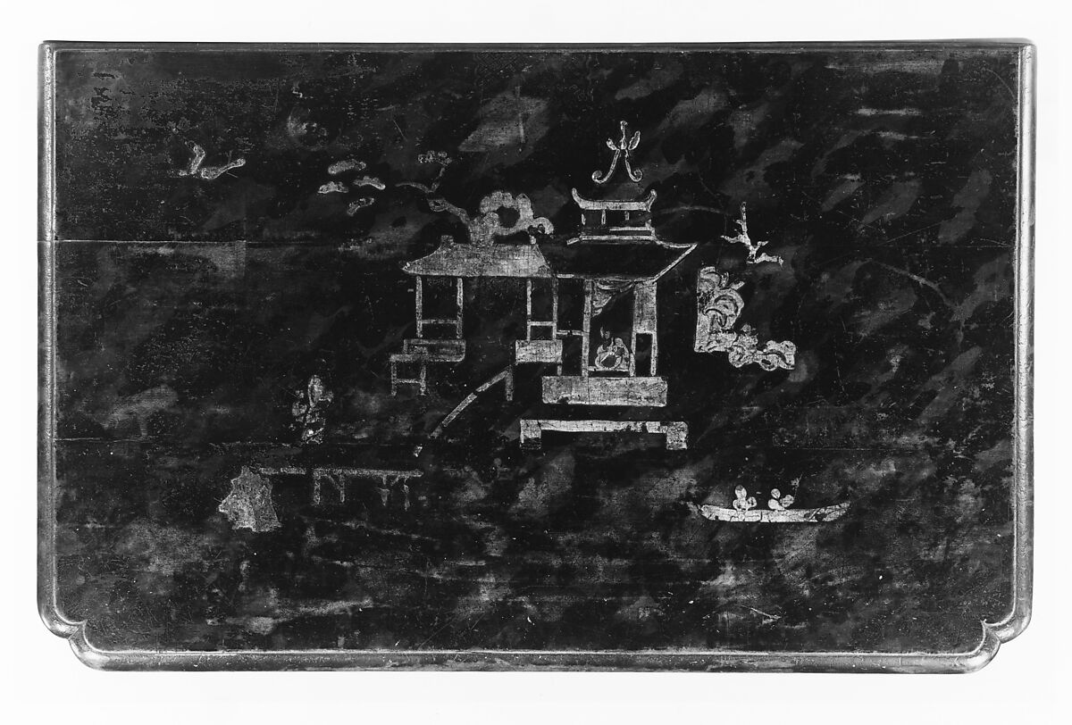 Dressing table, Japanned maple, white pine, American