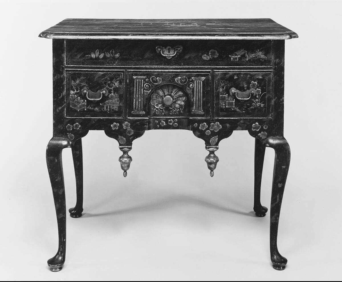 Dressing table, Japanned maple, white pine, American