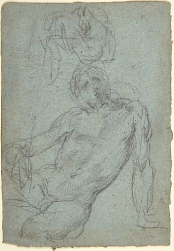Studies of a Seated Nude Male Figure