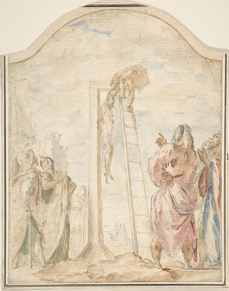 An Execution, Anonymous, Italian, Venetian, 18th century, Pen and ink, brush and wash of various colors 