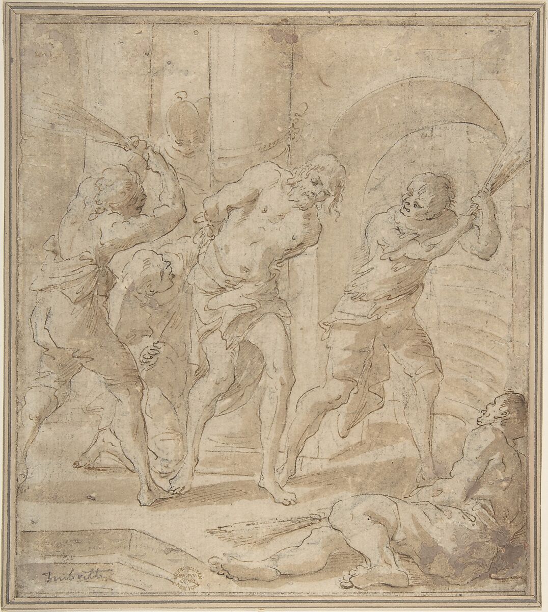Flagellation, Anonymous, Italian, Venetian, 18th century, Pen and brown ink, washed 