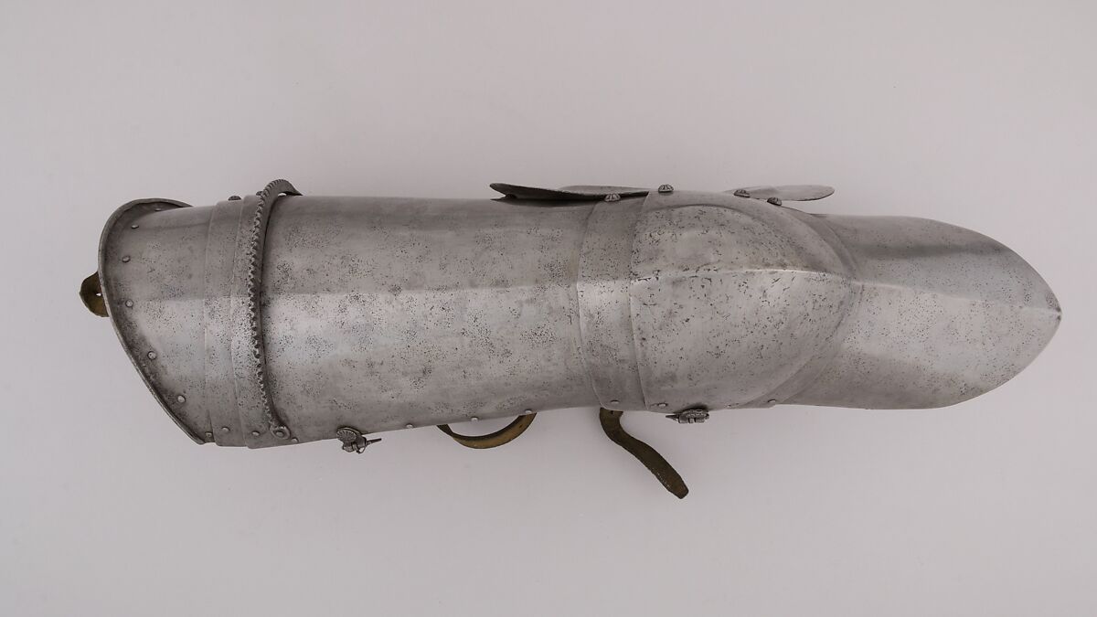 Pair of Thigh Defenses (Cuisses) with Knee Defenses (Poleyns), Steel, leather, Italian