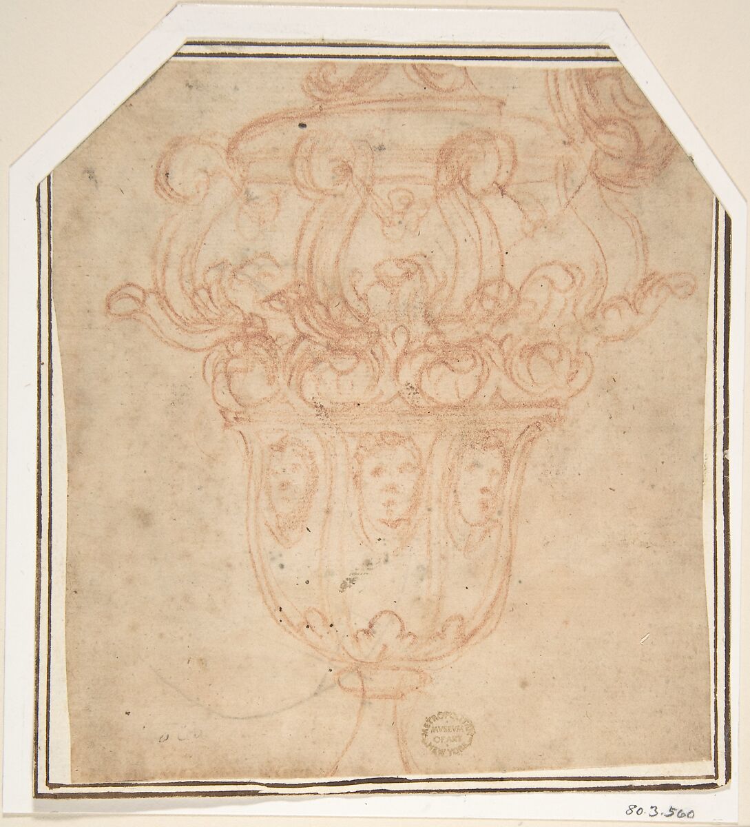 Vase, Anonymous, Italian, 16th century (Italian, active Central Italy, ca. 1550–1580) (Giacomone da Faenza ?), Red chalk 