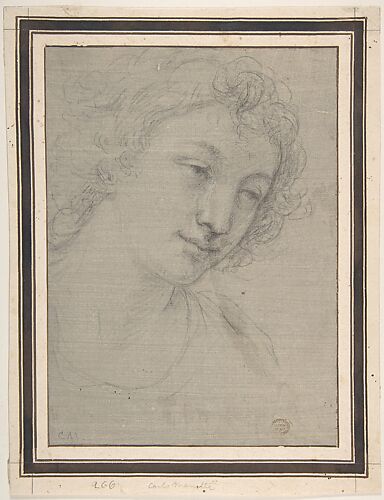 Figure of Young Man or Woman in Bust-length, in Three-Quarter View