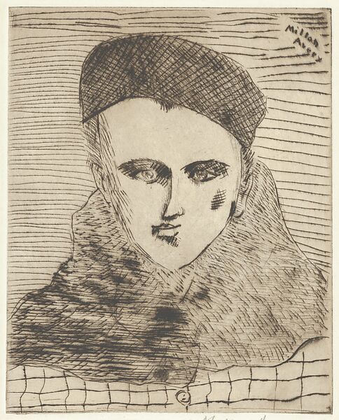 Sally with Beret, Milton Avery (American, Altmar, New York 1885–1965 New York), Drypoint 