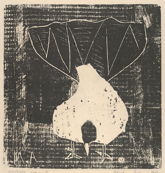 Fantail Pigeon, Milton Avery (American, Altmar, New York 1885–1965 New York), Woodcut 