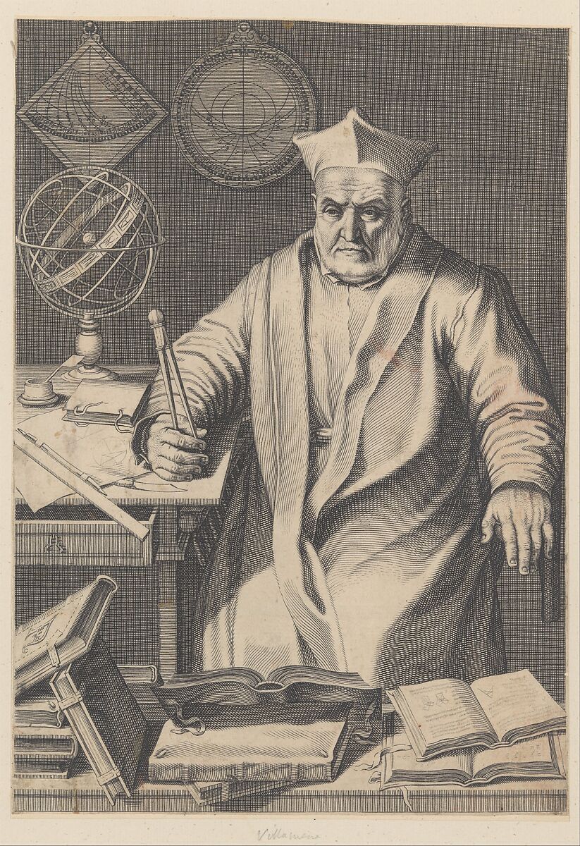 Portrait of Cardinal Christopher Clavius, Francesco Villamena (Italian, Assisi ca. 1565–1624 Rome), Engraving 