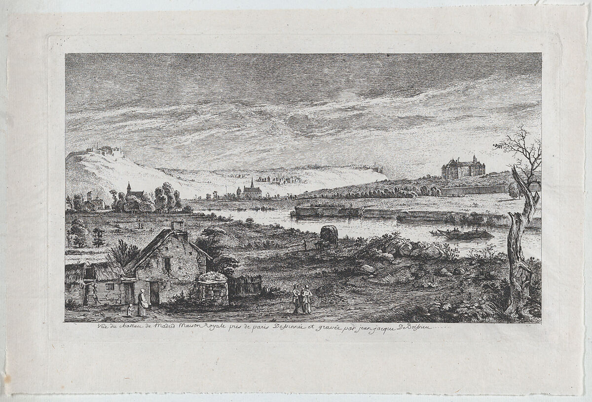 View of the Madrid Castle, near Paris, Jean Jacques de Boissieu (French, Lyons 1736–1810 Lyons), Etching with drypoint; fourth state of five 