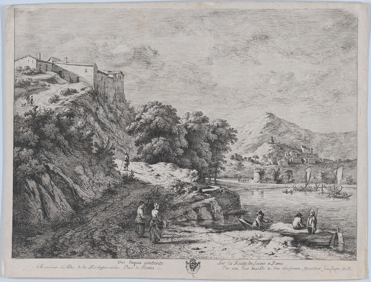 View of the Water Along the Route from Sienna to Rome, Jean Jacques de Boissieu (French, Lyons 1736–1810 Lyons), Etching; sixth state of seven 