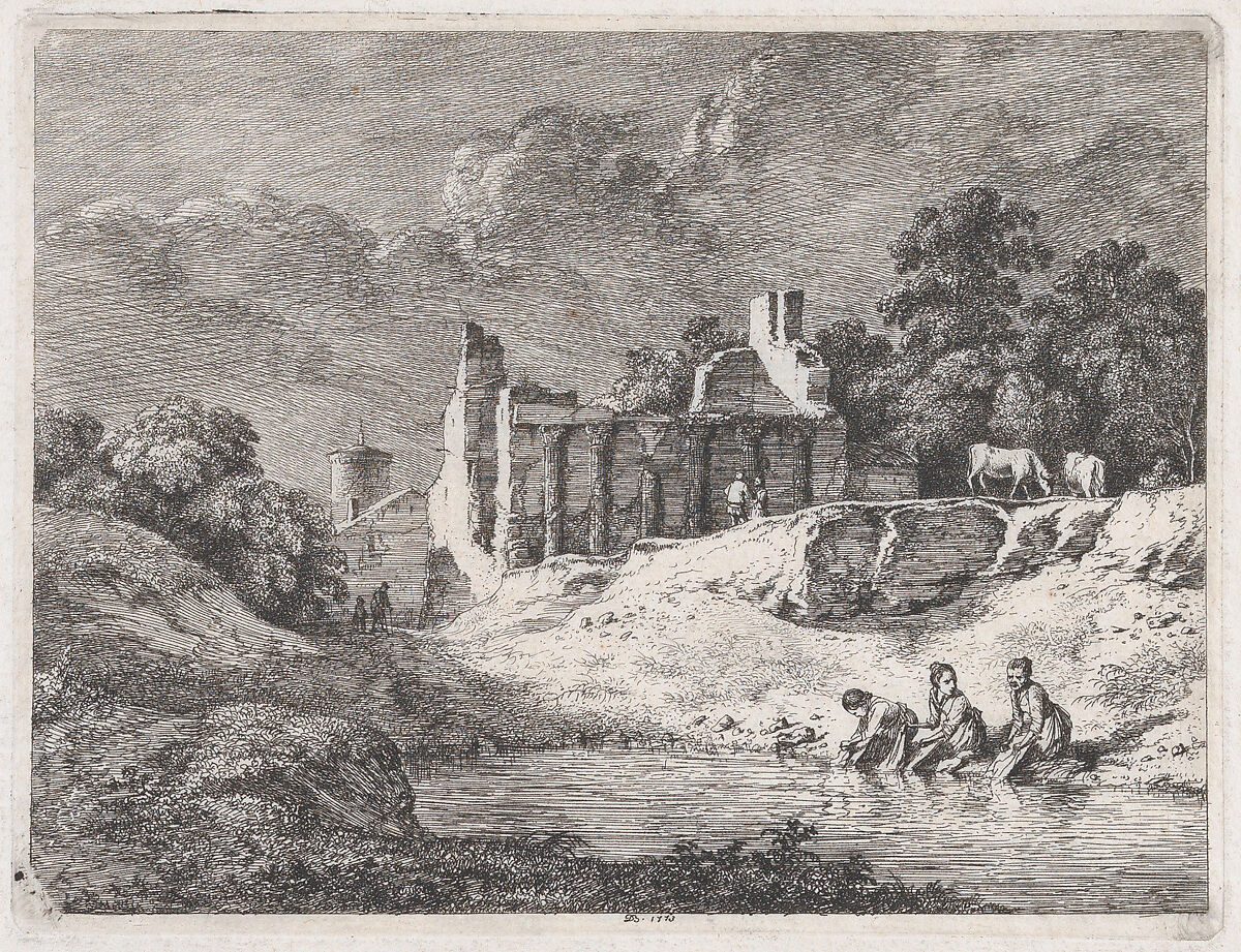 Washerwomen, Jean Jacques de Boissieu (French, Lyons 1736–1810 Lyons), Etching; second state of four 