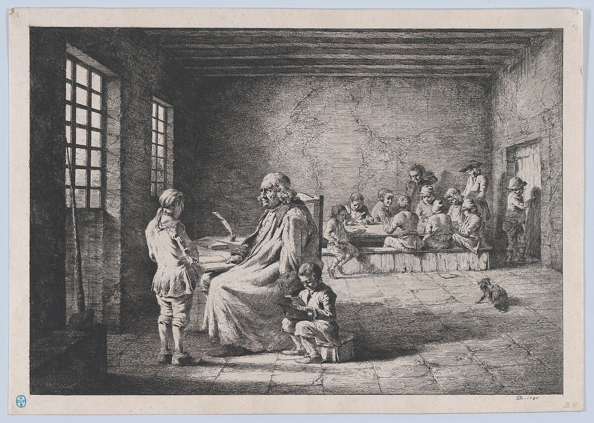 The School Master, Jean Jacques de Boissieu (French, Lyons 1736–1810 Lyons), Etching with drypoint; fourth state of four 