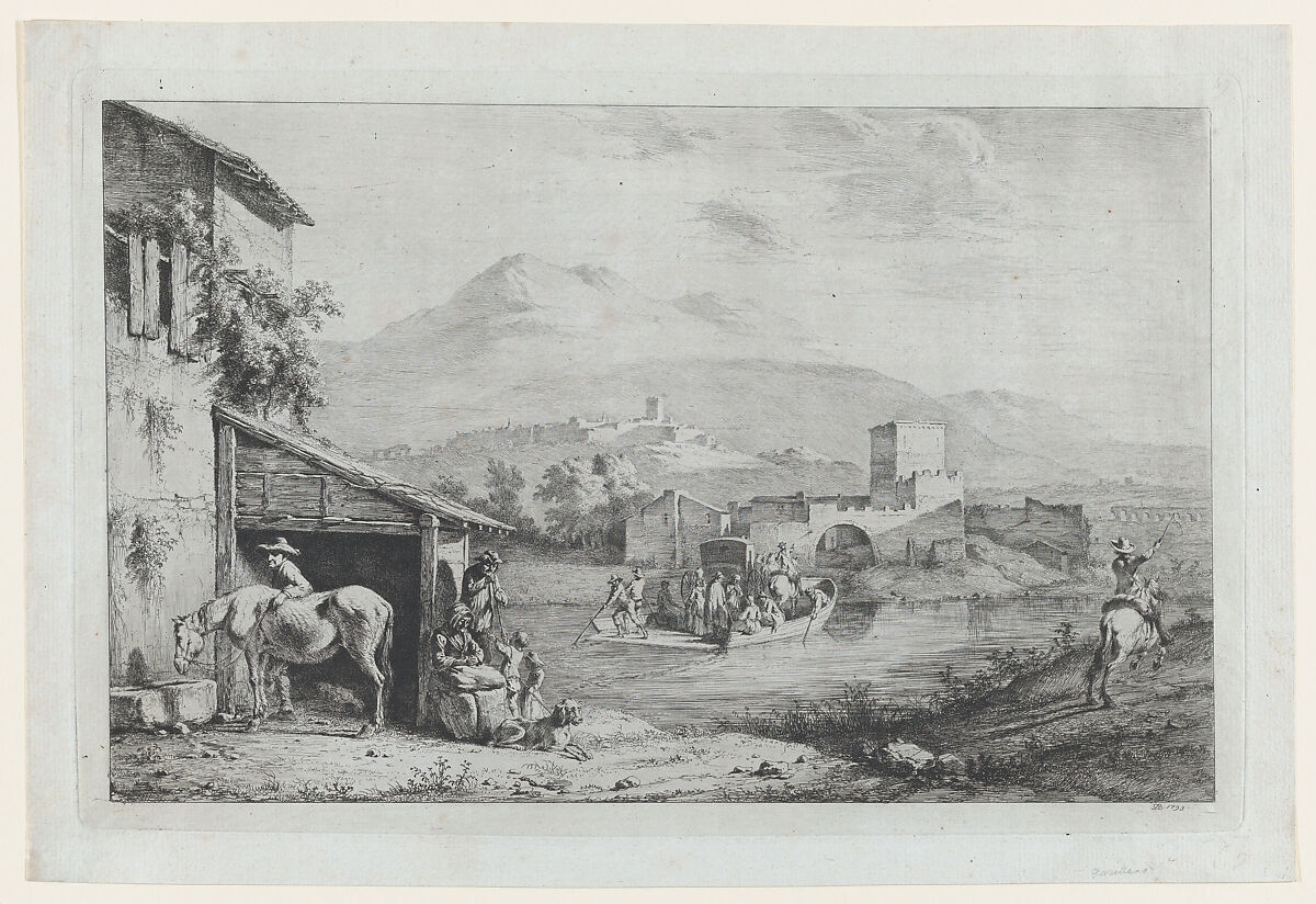 Garigliano Passage (Italy), Jean Jacques de Boissieu (French, Lyons 1736–1810 Lyons), Etching with drypoint; fifth state of five 
