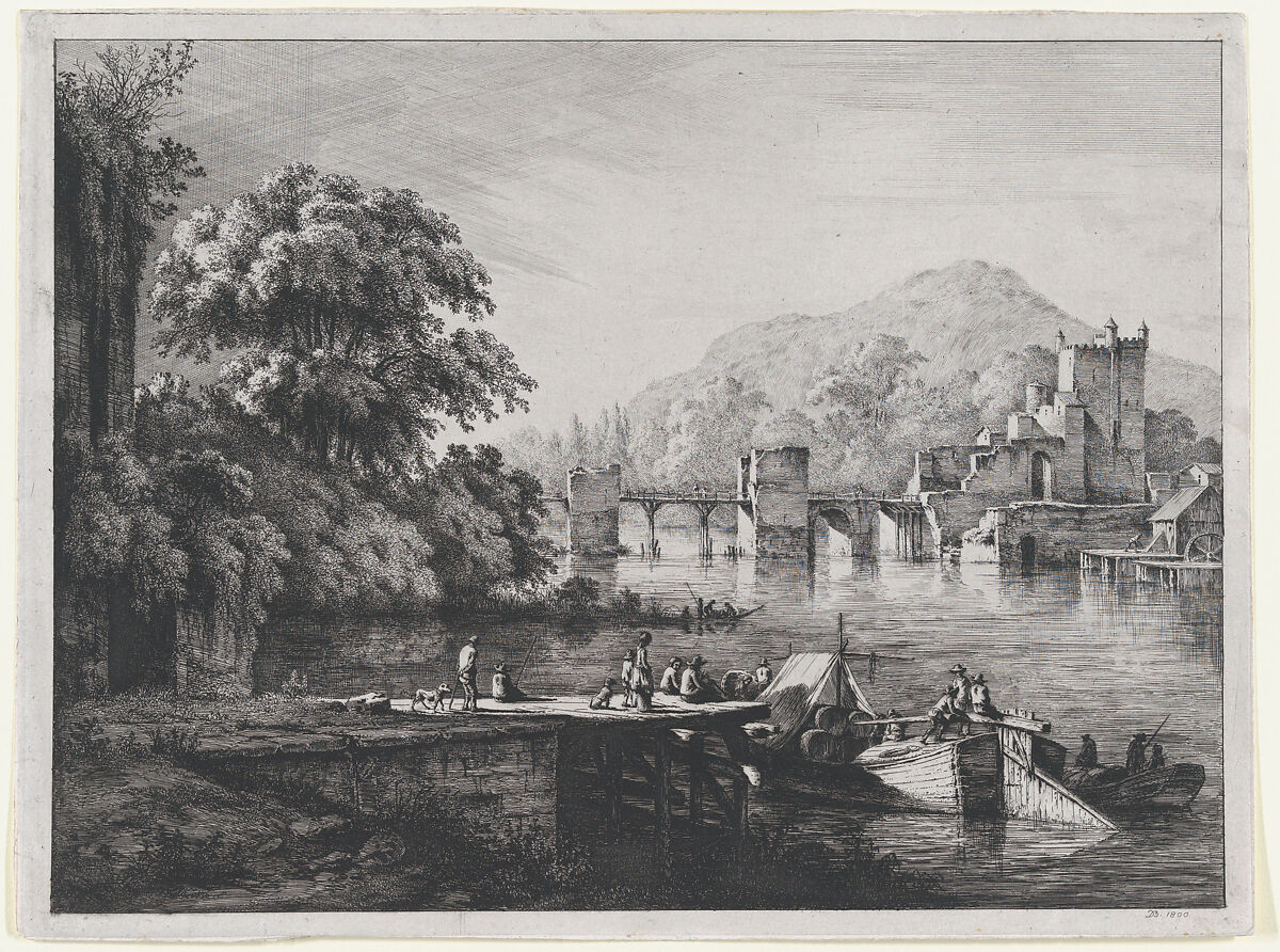View of the Château de Sainte-Colombe in Dauphiné, Jean Jacques de Boissieu (French, Lyons 1736–1810 Lyons), Etching with drypoint, burin and roulette; third state of three 