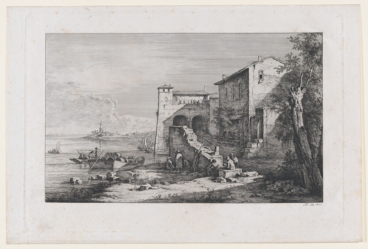 View of Old Customs House in Rome, Jean Jacques de Boissieu (French, Lyons 1736–1810 Lyons), Etching with drypoint; third state of four 