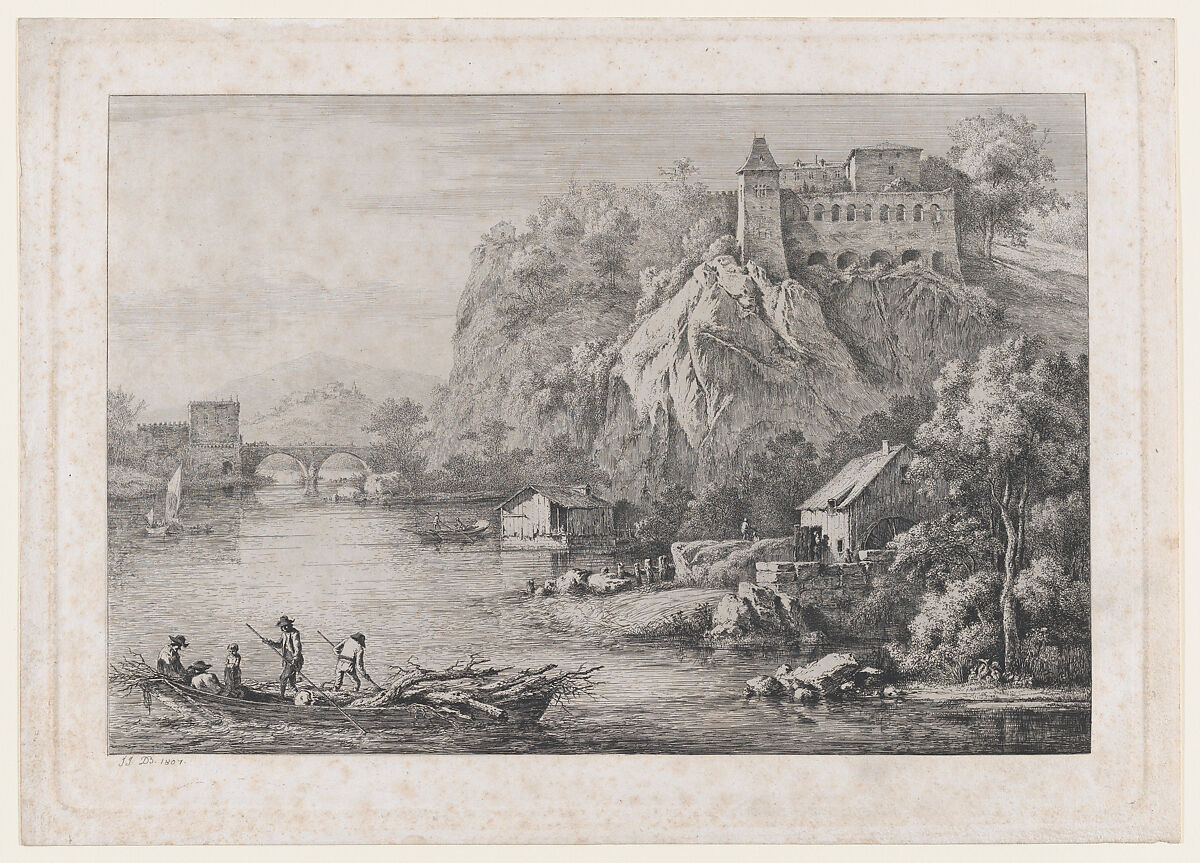 View of the Convent of the Barefooted Carmelites at Lyon, Jean Jacques de Boissieu (French, Lyons 1736–1810 Lyons), Etching with drypoint; fourth state of five 
