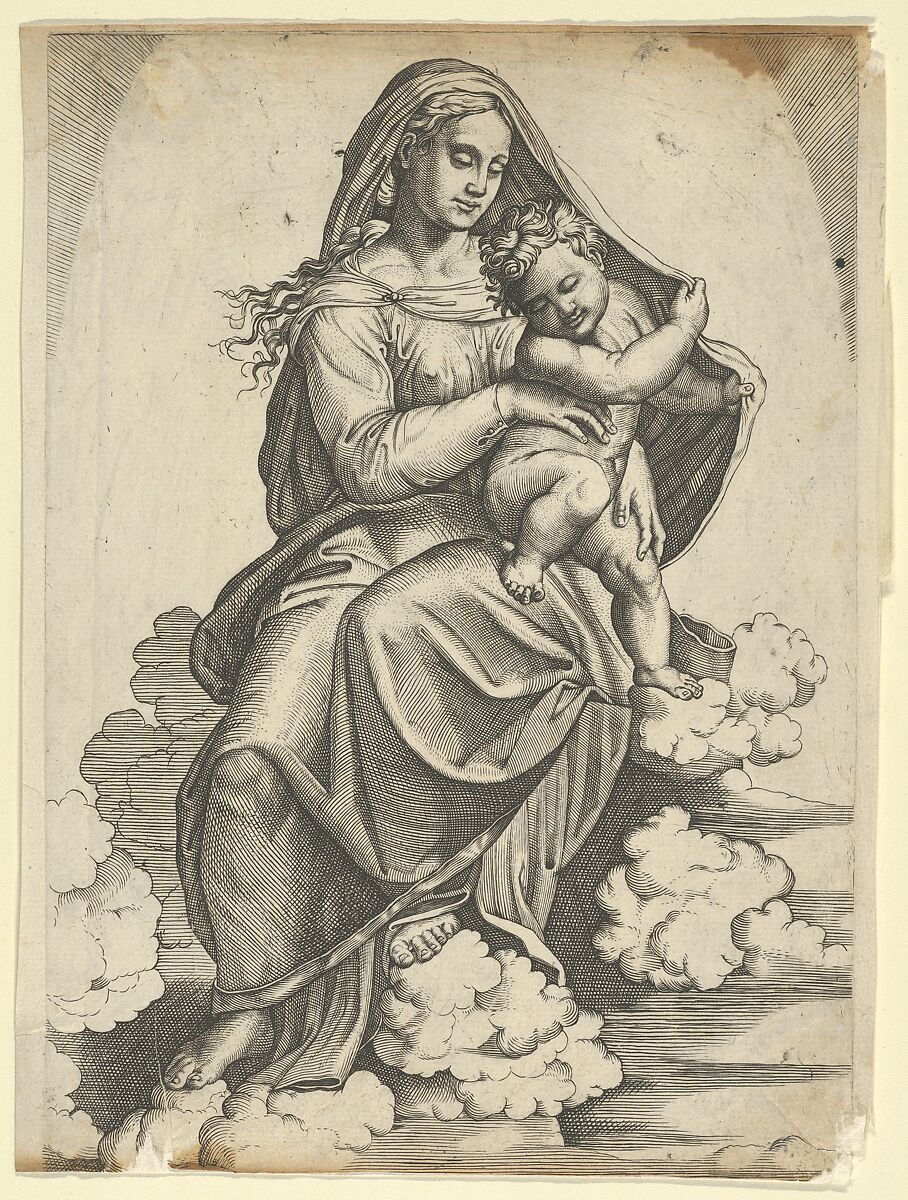 Madonna and Child, Anonymous, Engraving 