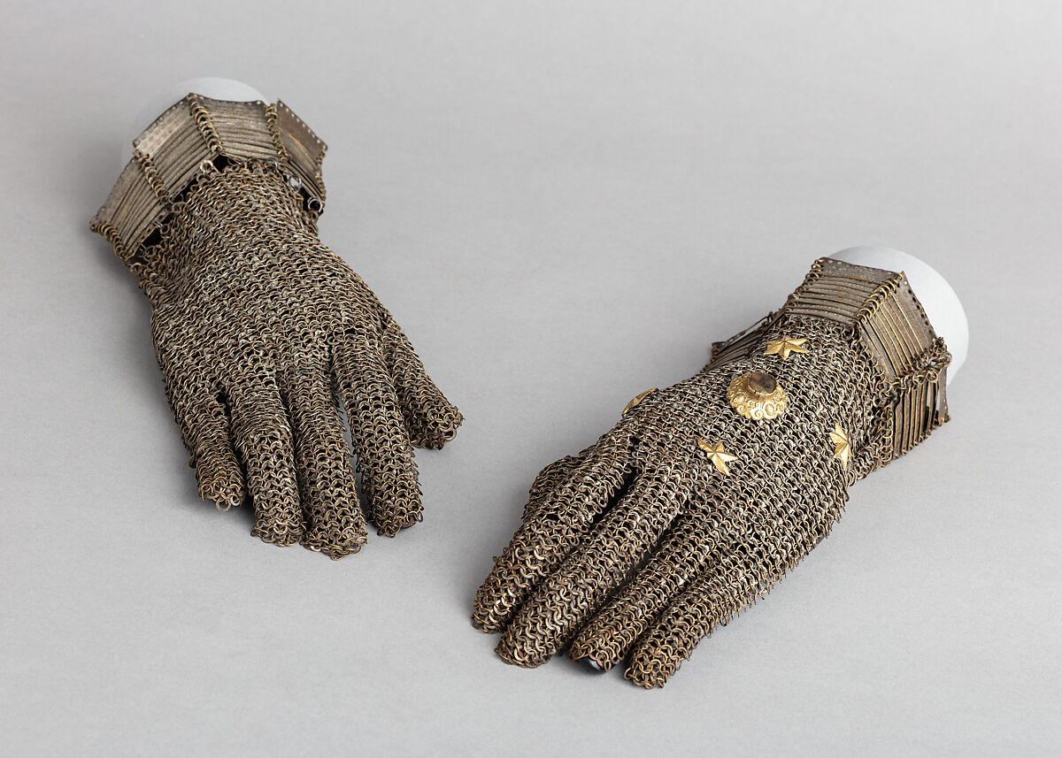 Gauntlets of Mail, Steel, gold, Hungarian 