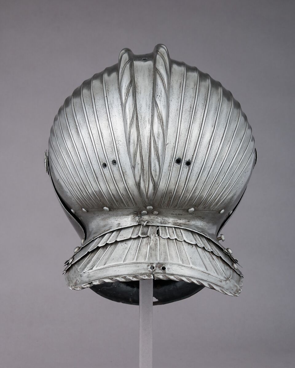 Double-Crested Maximilian Helmet, Steel, German