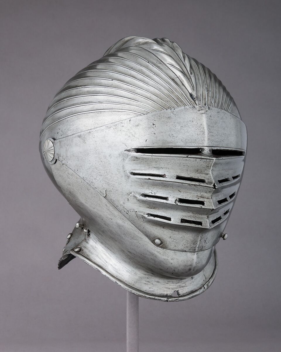 Double-Crested Maximilian Helmet, Steel, German 