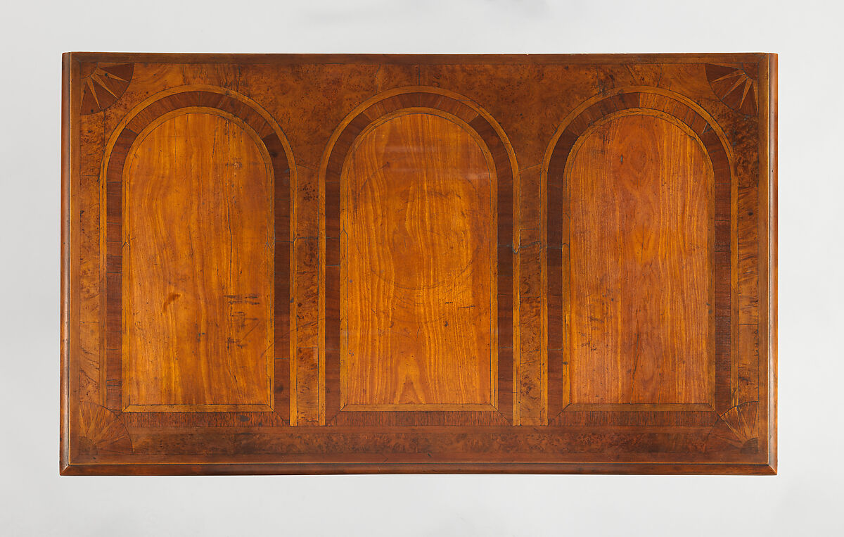 Dressing Table, Walnut, white pine, burl walnut veneers, mahogany; brass, American