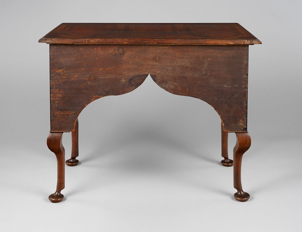 Dressing Table, Walnut, white pine, burl walnut veneers, mahogany; brass, American