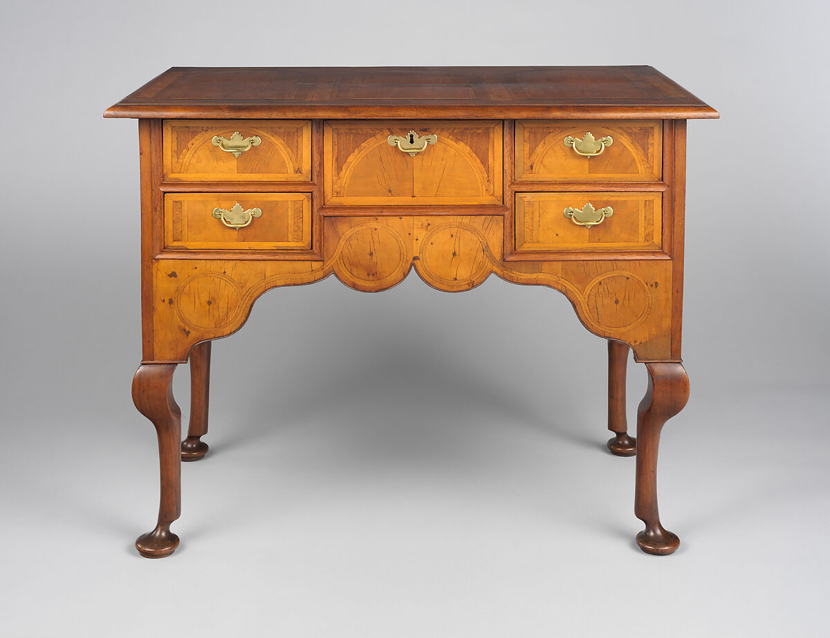 Dressing Table, Walnut, white pine, burl walnut veneers, mahogany; brass, American 