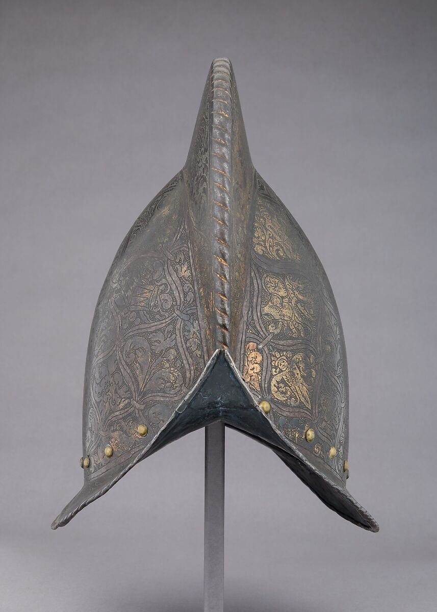 Morion, Steel, gold, brass, Italian