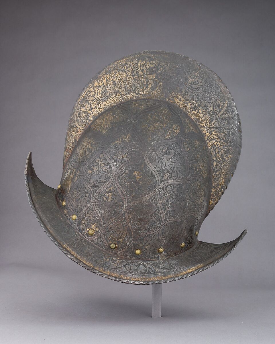 Morion, Steel, gold, brass, Italian